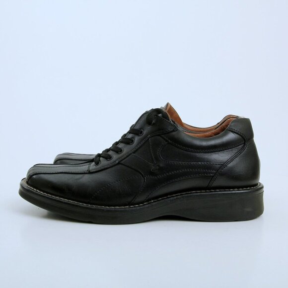 Venturini Square Toe Leather Oxford Shoes in Black Men Size 7.5 - Picture 4 of 13